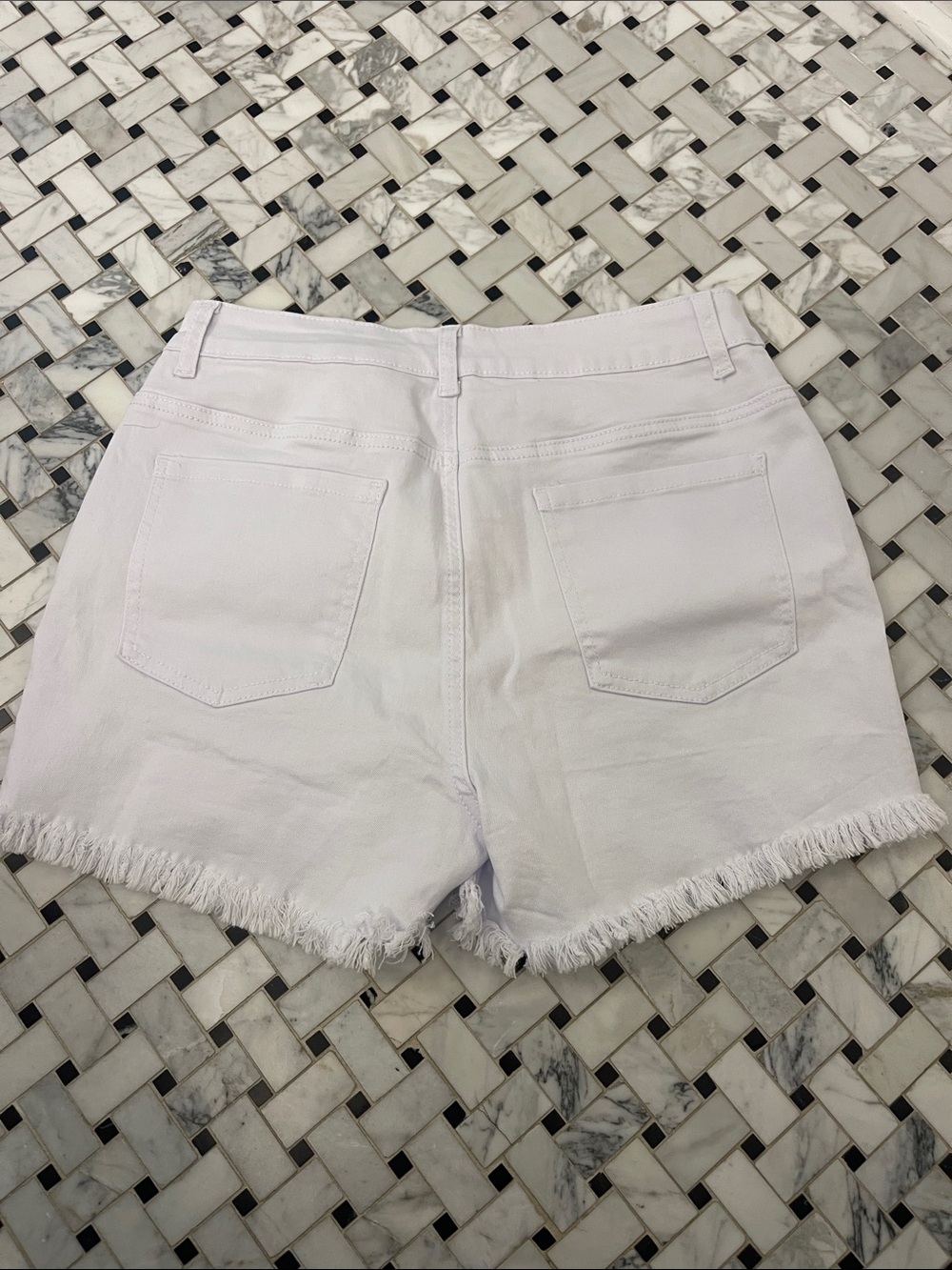 White Jean Shorts - Picture 2 of 3